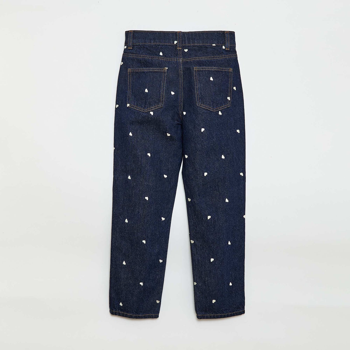 Pantalón recto jean con estampado AZUL