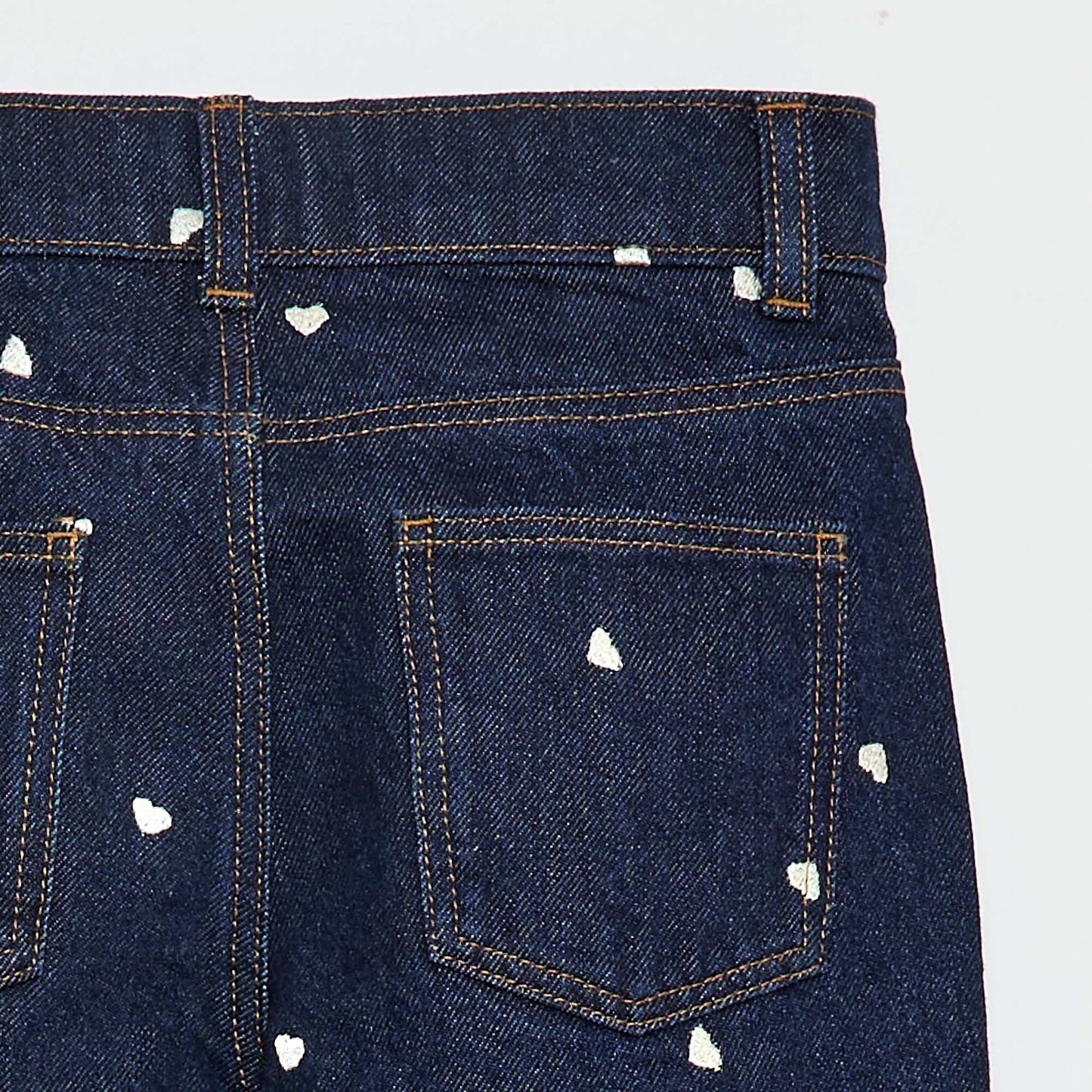 Pantalón recto jean con estampado AZUL