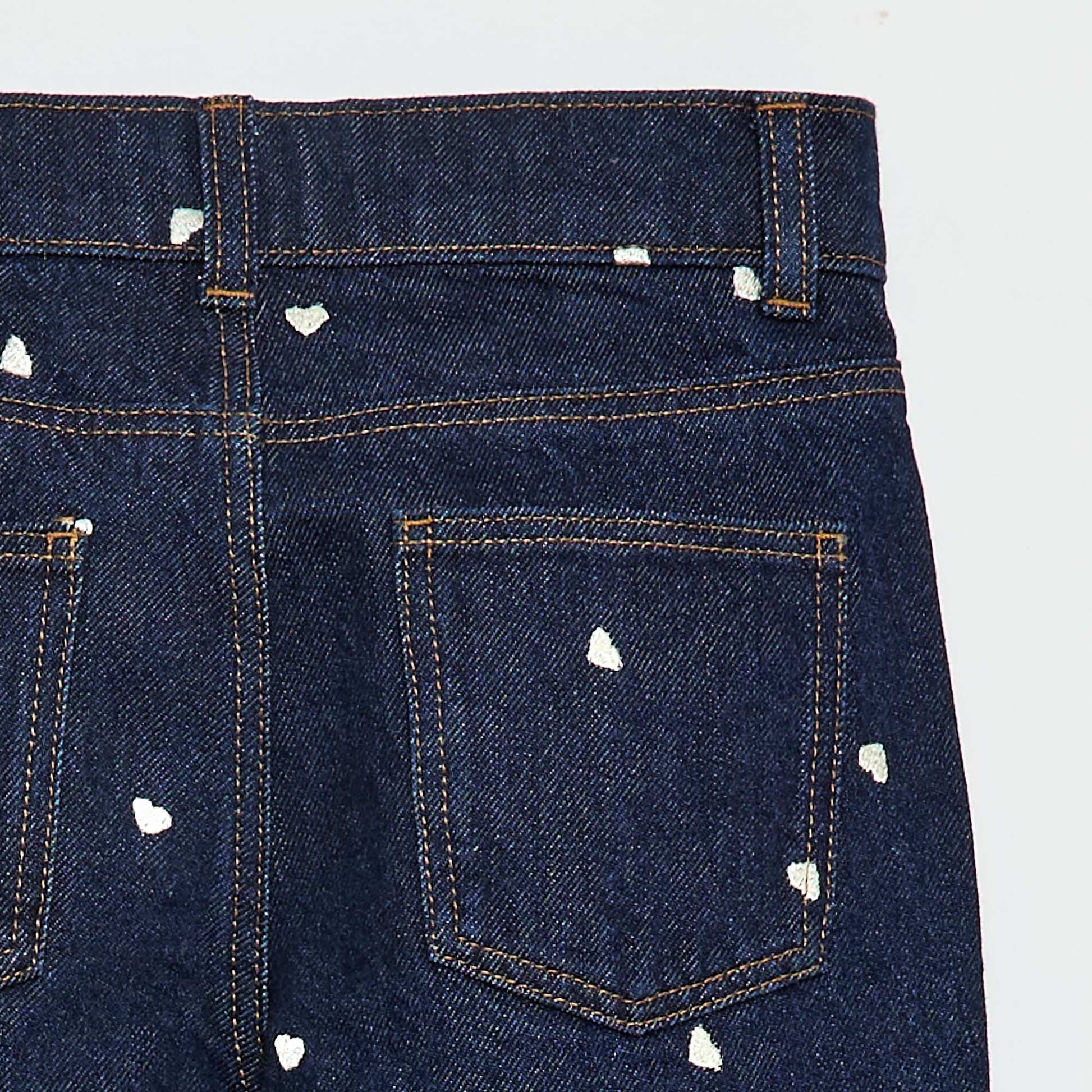 Pantalón recto jean con estampado AZUL