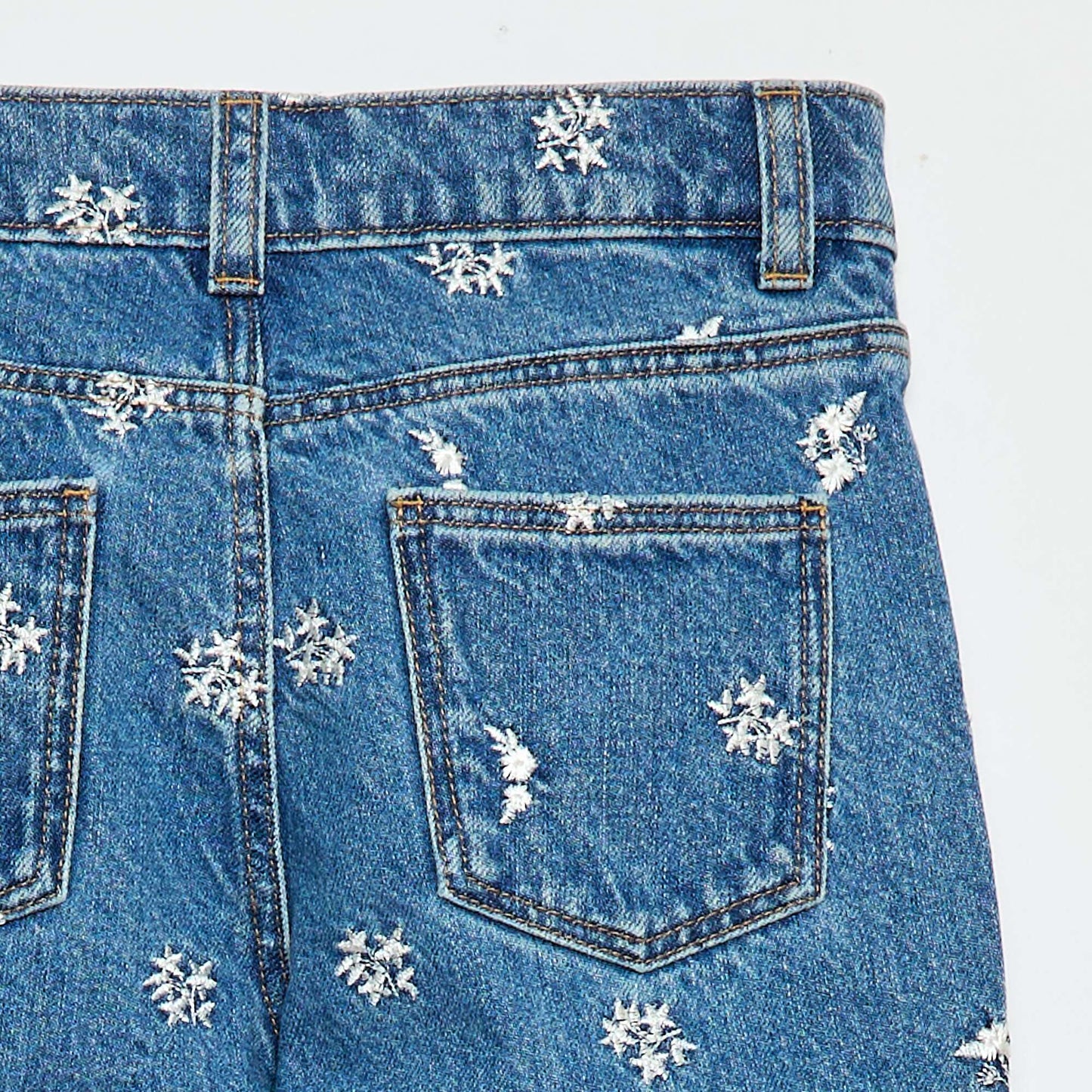 Pantalón recto jean con estampado AZUL