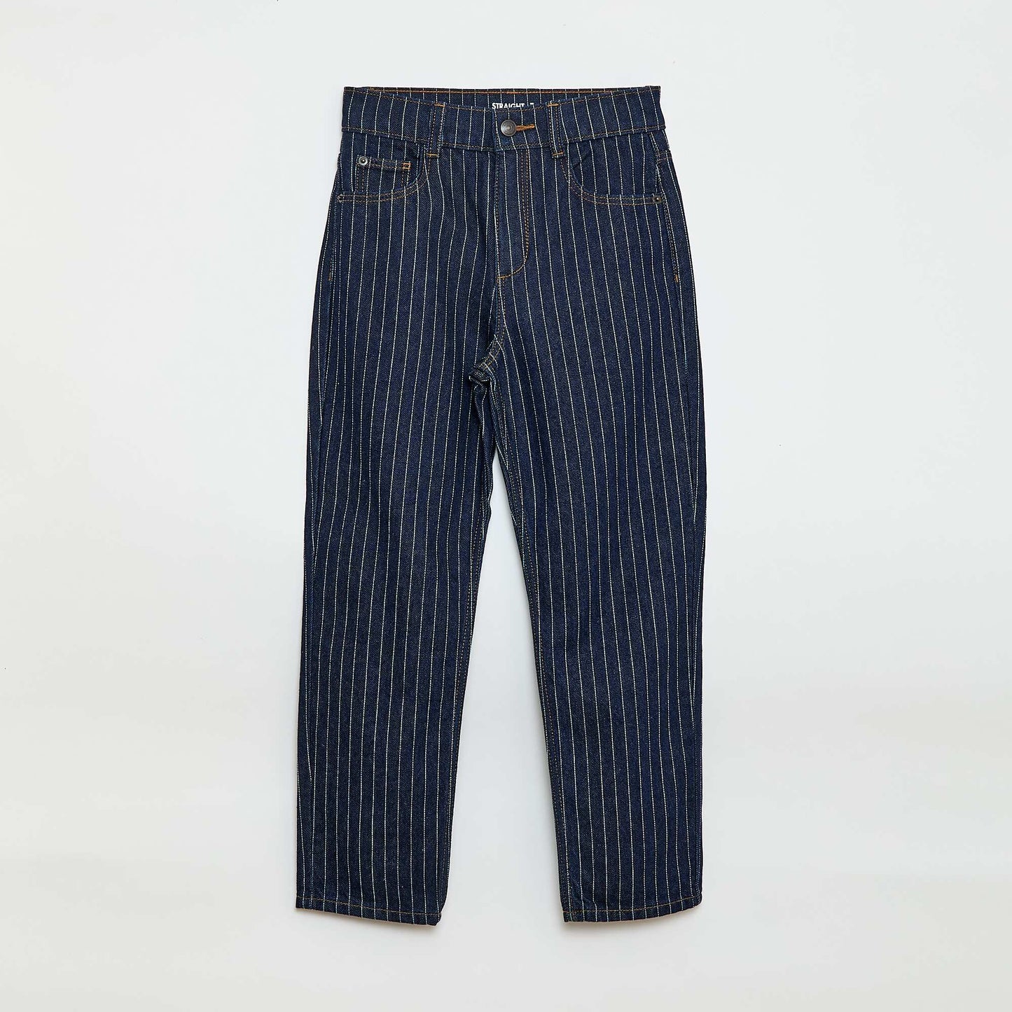 Pantalón recto jean con estampado AZUL