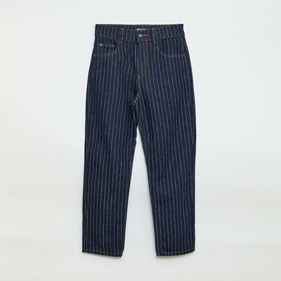 Pantalón recto jean con estampado AZUL