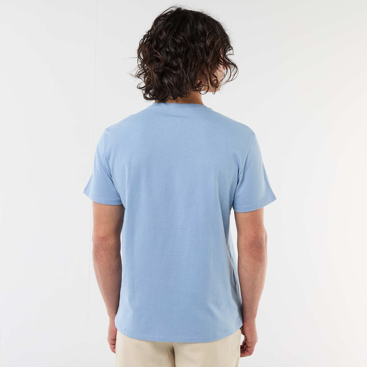 Camiseta estampada por delante y por detrás de manga corta AZUL