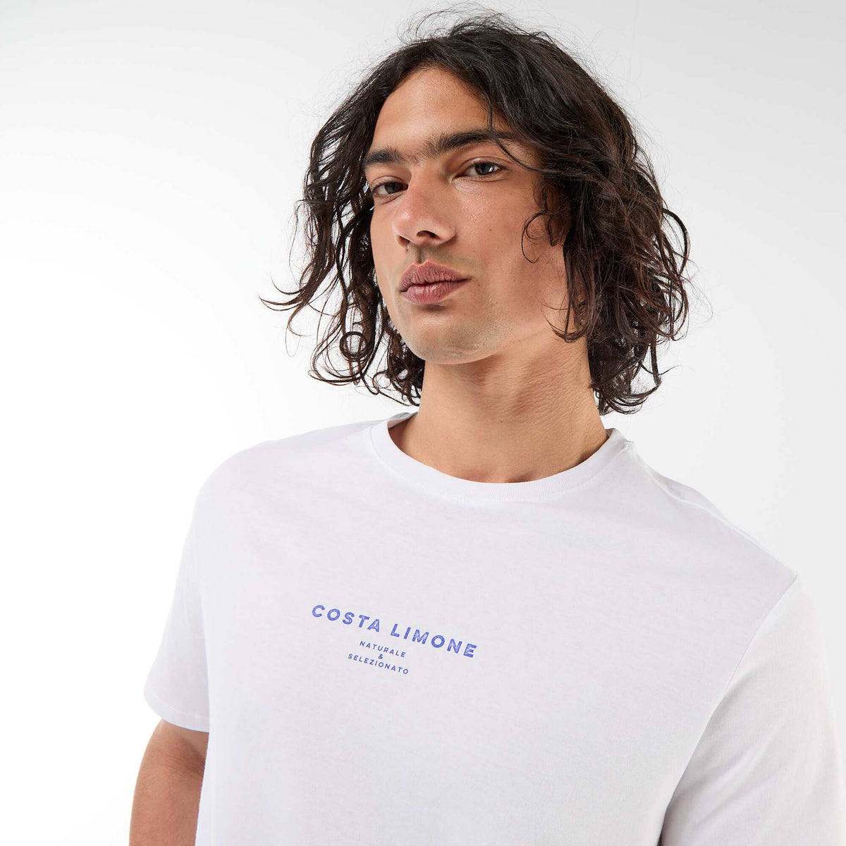 Camiseta estampada por delante y por detrás de manga corta BLANCO