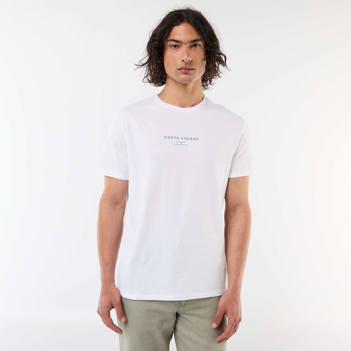 Camiseta estampada por delante y por detrás de manga corta BLANCO
