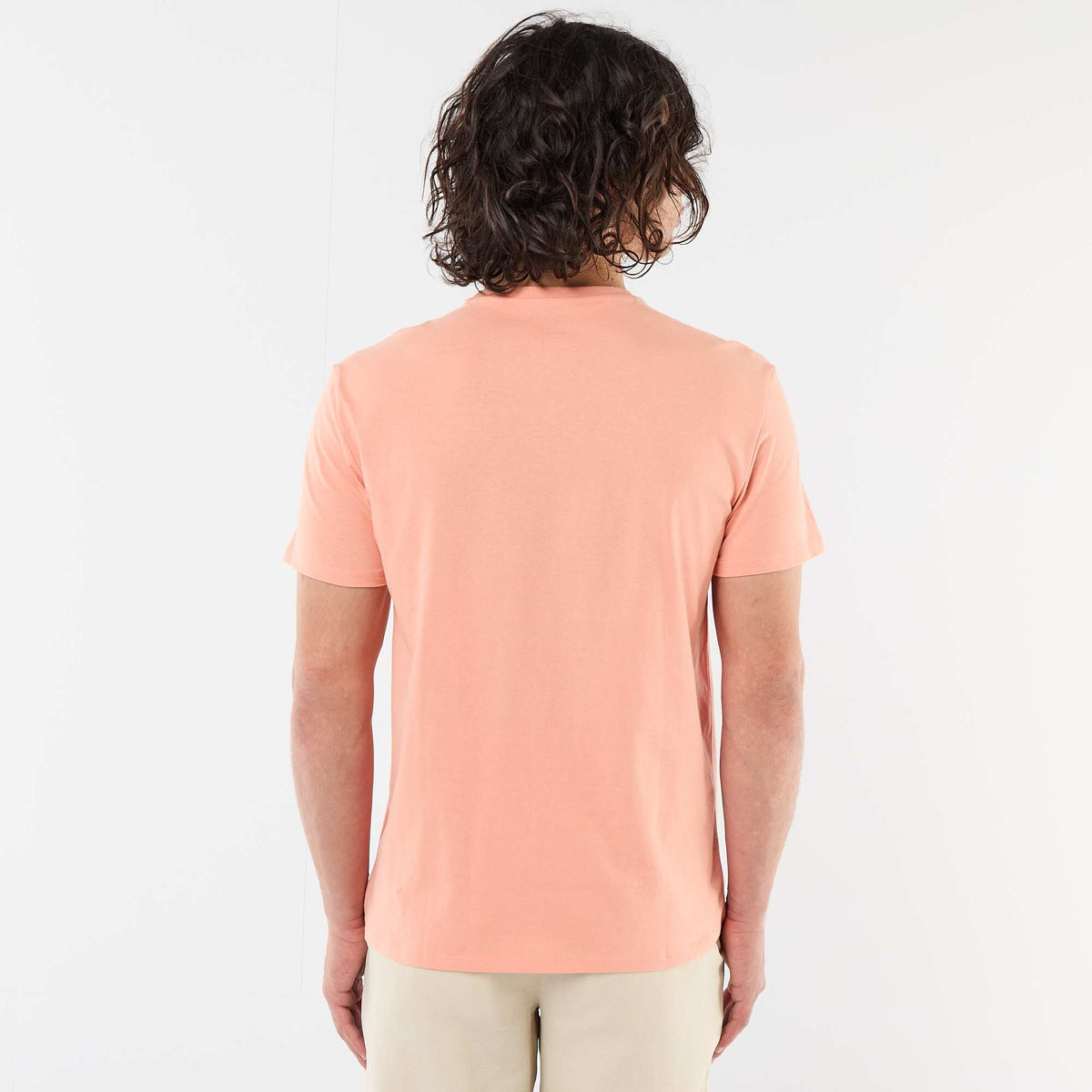 Camiseta estampada por delante y por detrás de manga corta NARANJA