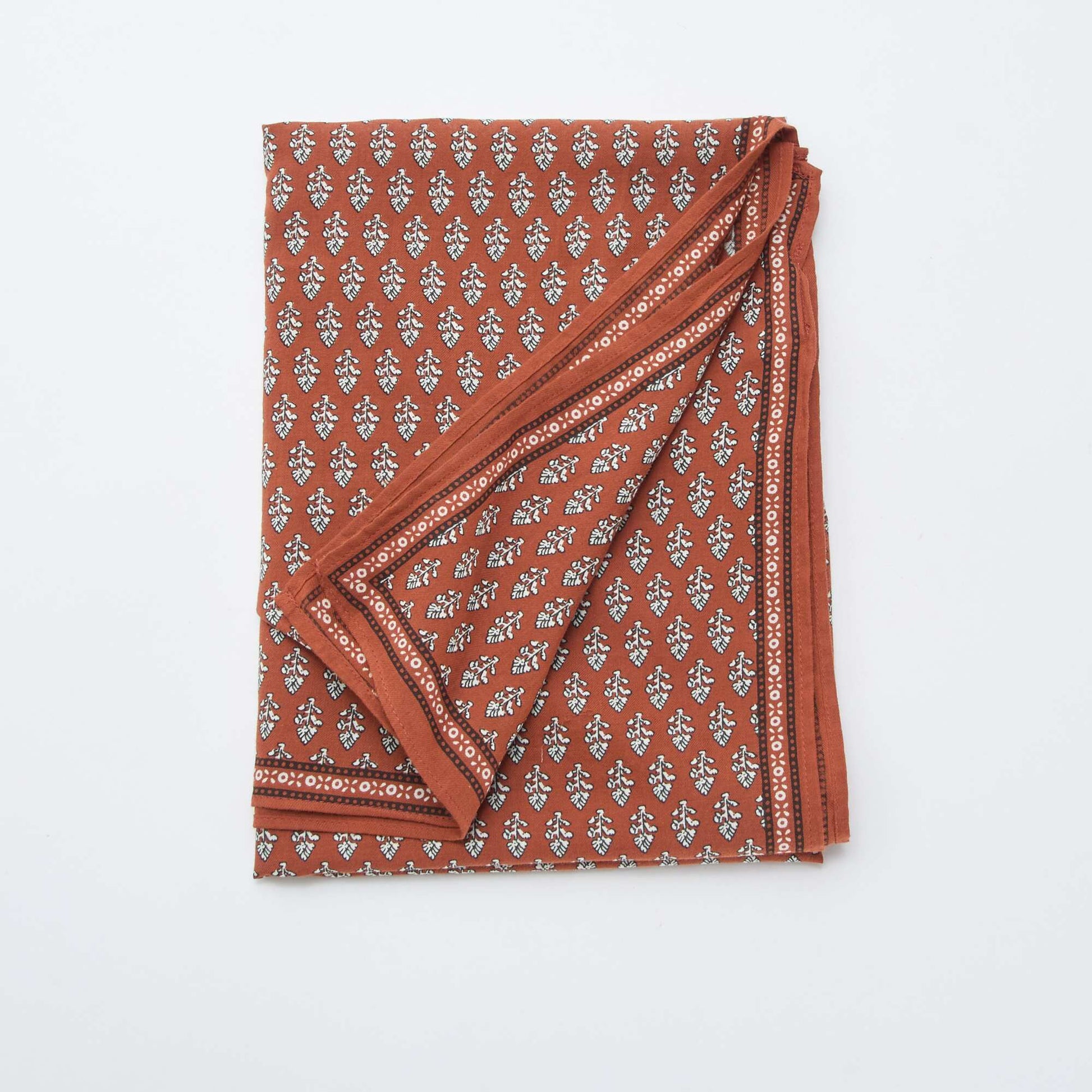 Fular con motivos India MARRON
