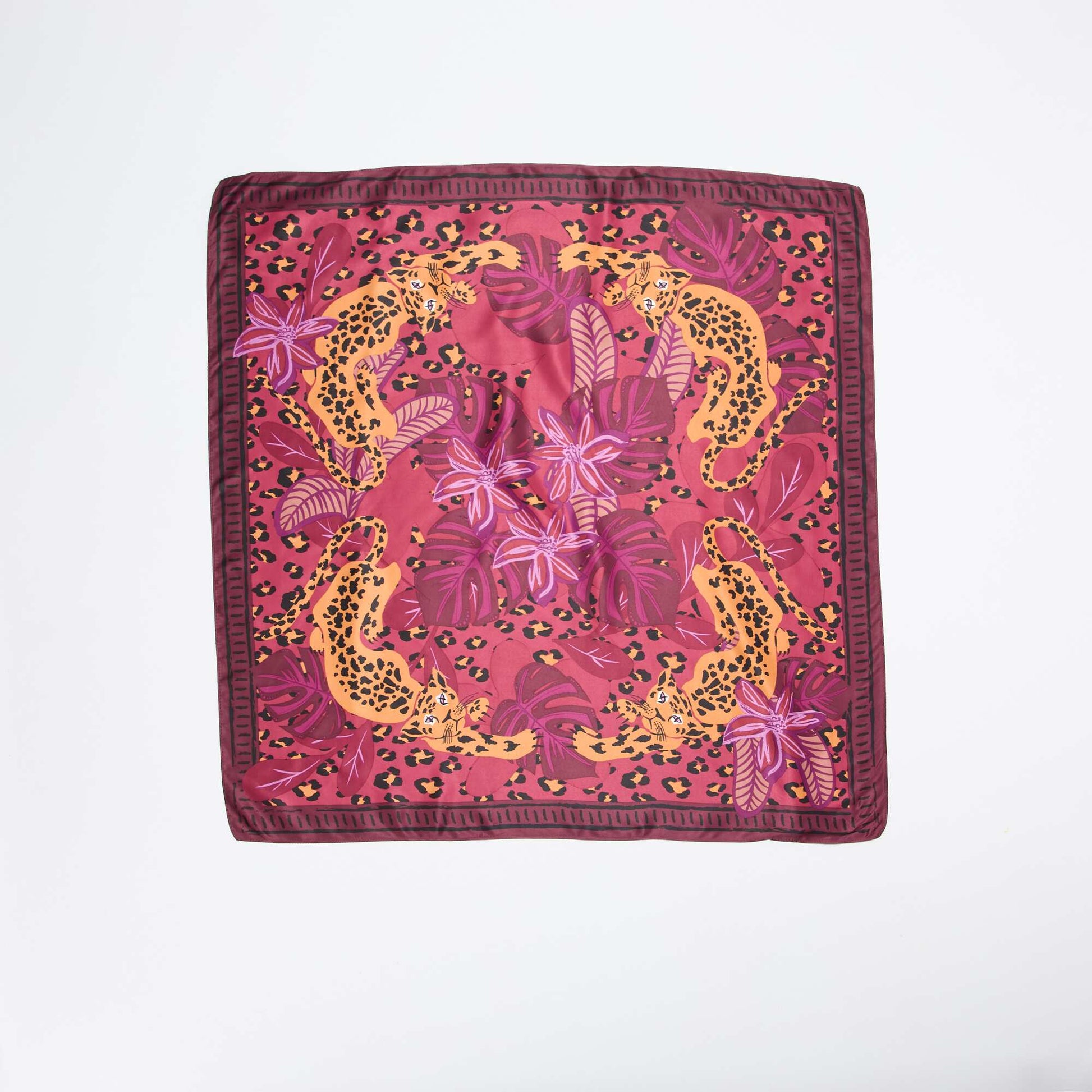 Pañuelo grande cuadrado con estampado MARRON