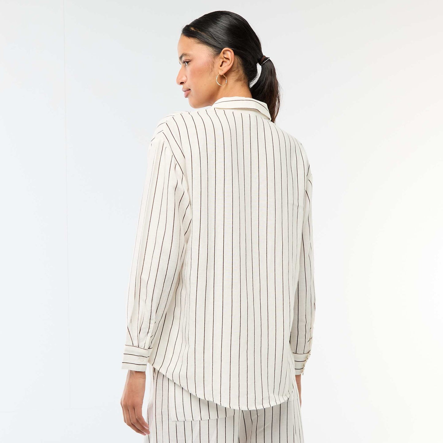 Camisa de lino mezclado BLANCO