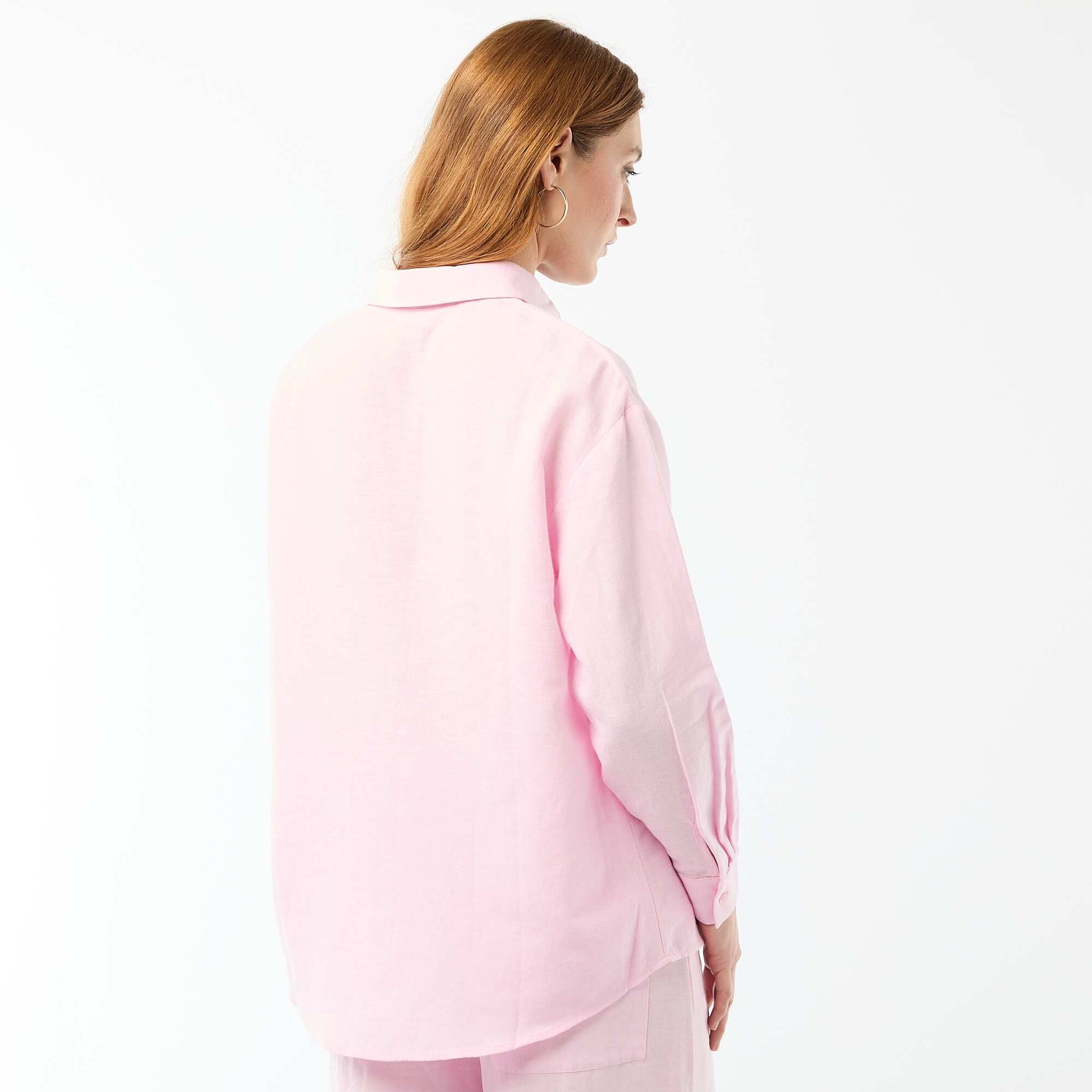 Camisa de lino mezclado ROSA
