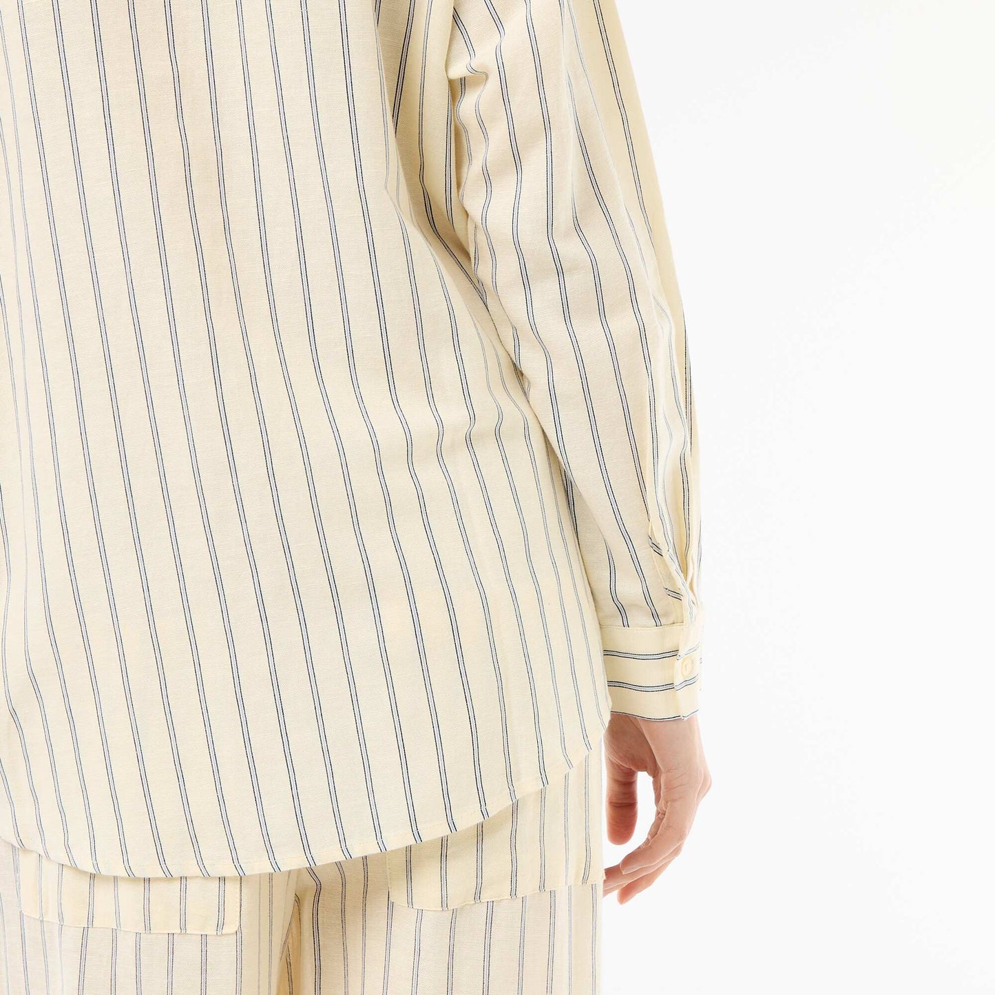 Camisa de lino mezclado AMARILLO