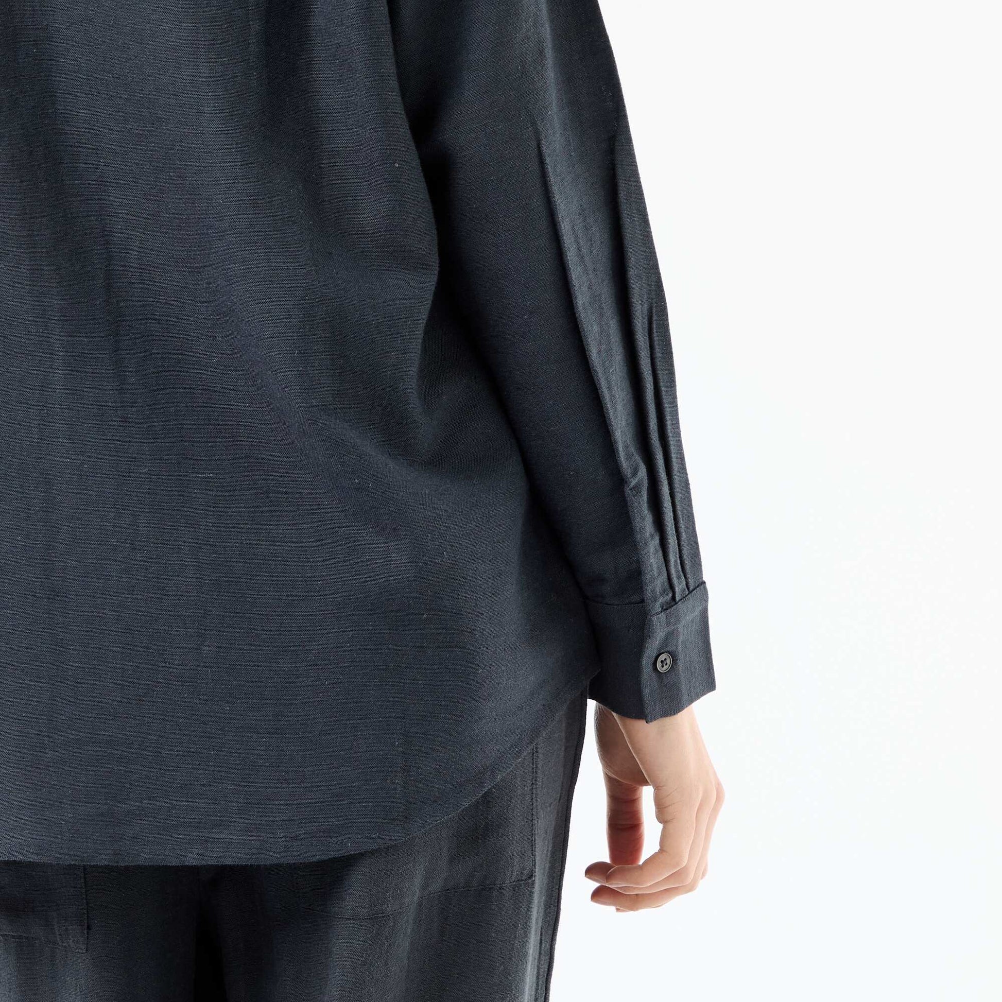 Camisa de lino mezclado AZUL