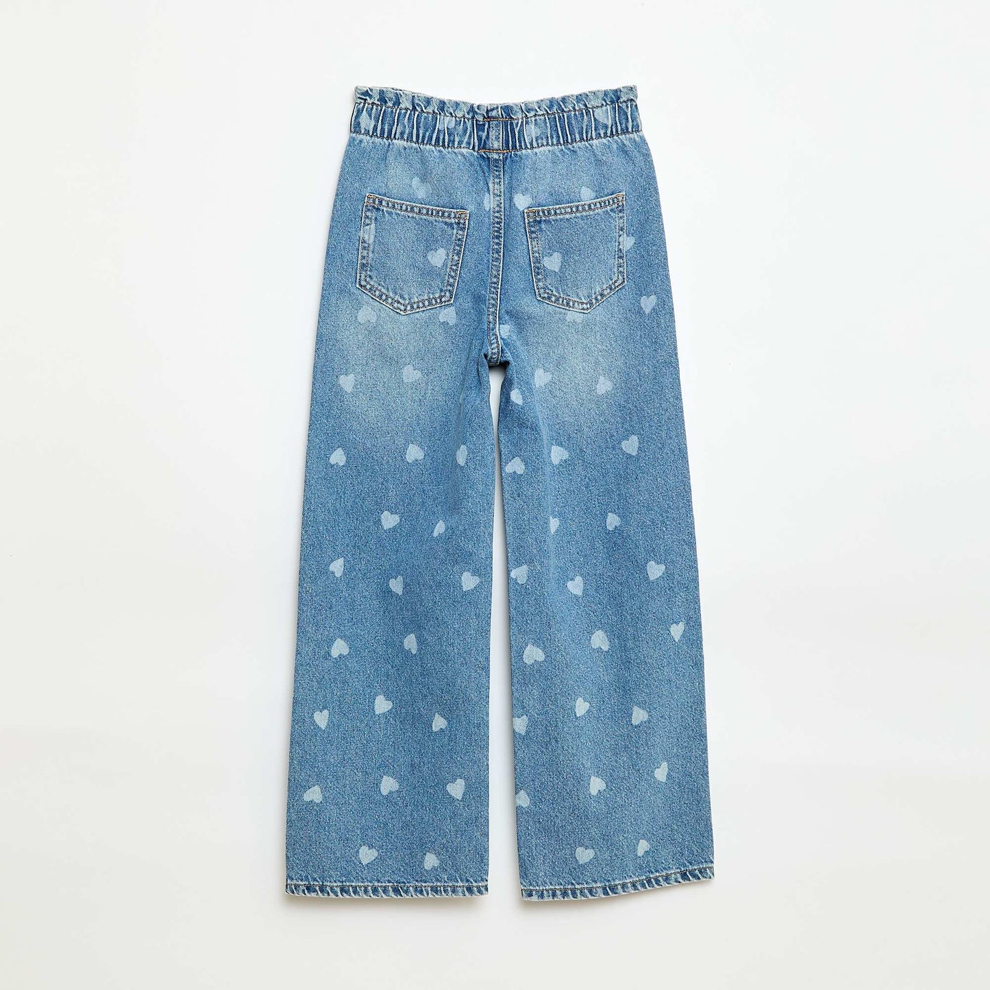 Jean wide leg con estampado fantasía AZUL