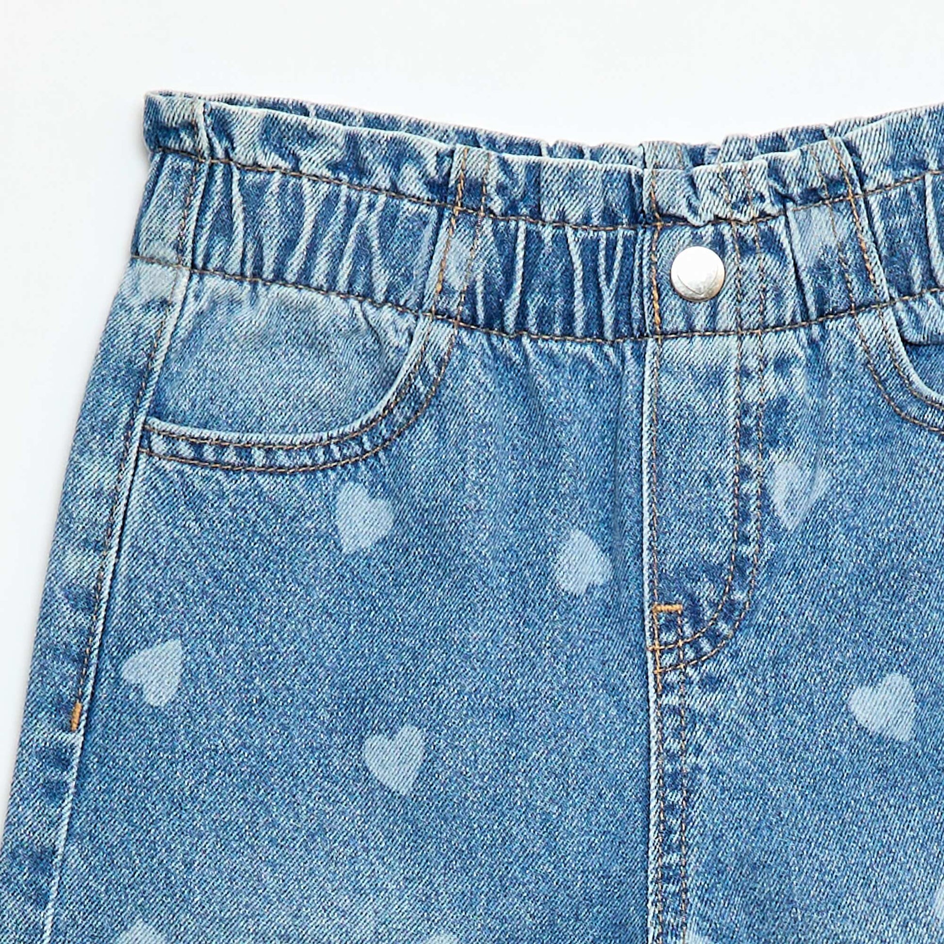 Jean wide leg con estampado fantasía AZUL