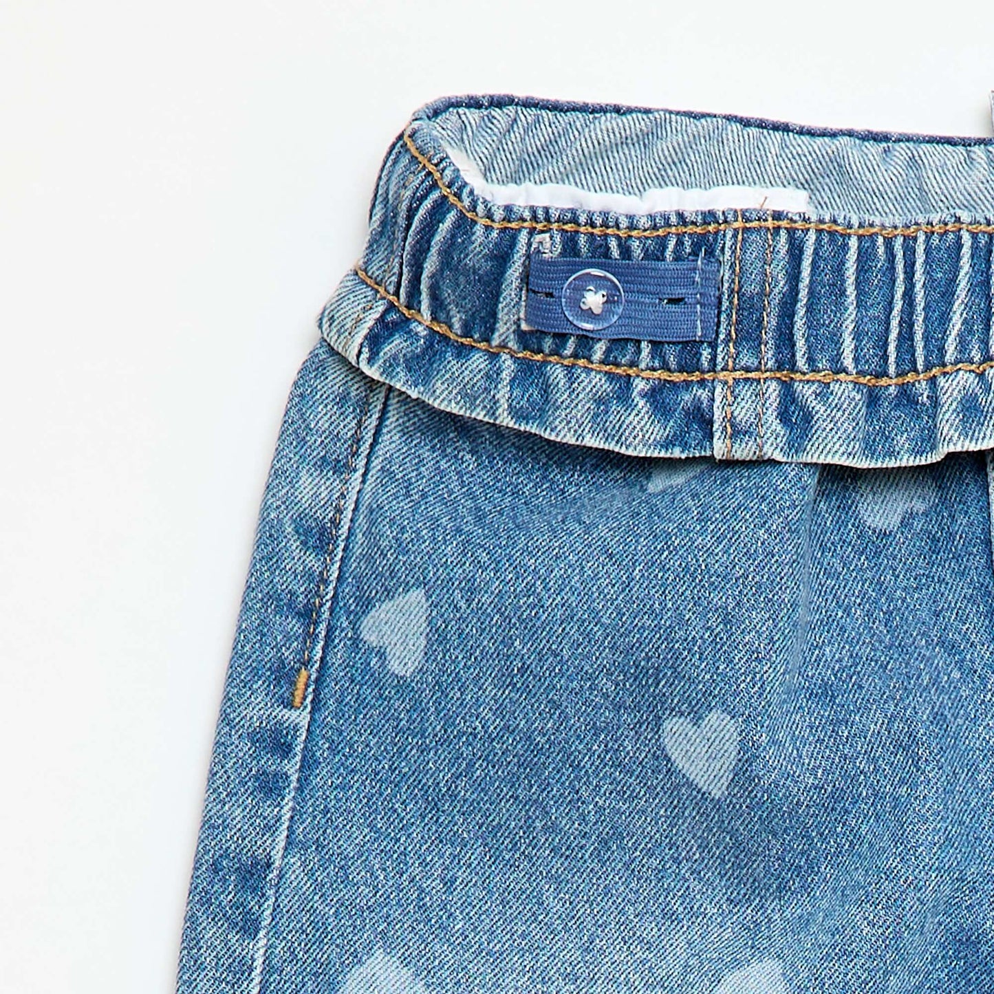 Jean wide leg con estampado fantasía AZUL