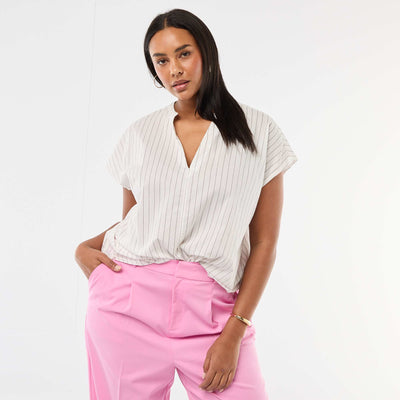 Blusa ligera de manga corta BLANCO