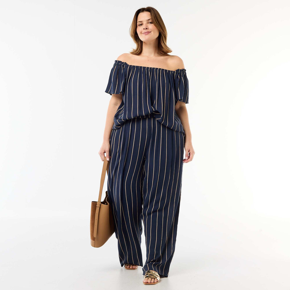 Blusa fluida crepé de manga corta AZUL