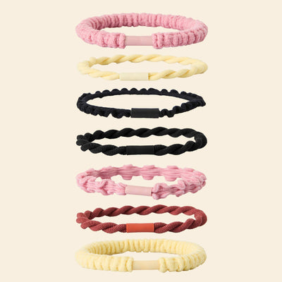 Pack de 7 gomas para el pelo ROSA