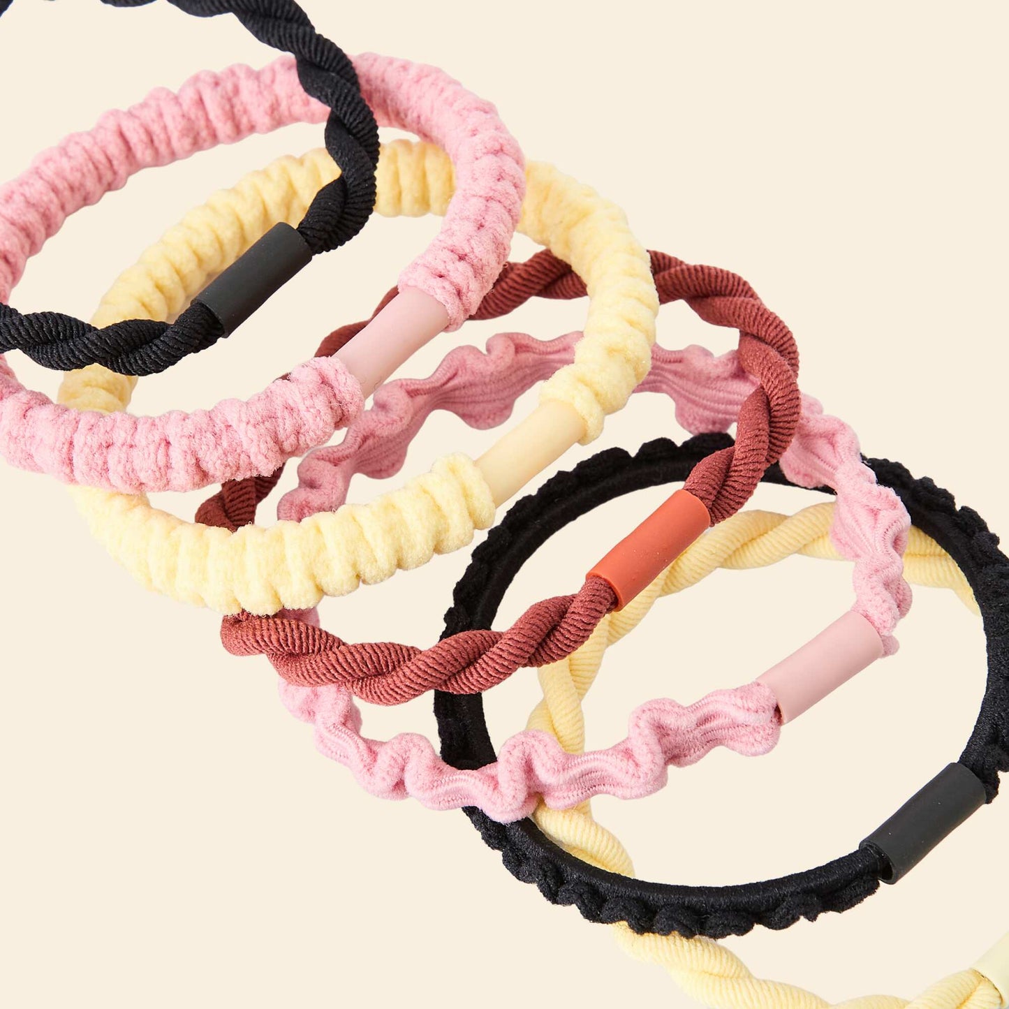 Pack de 7 gomas para el pelo ROSA