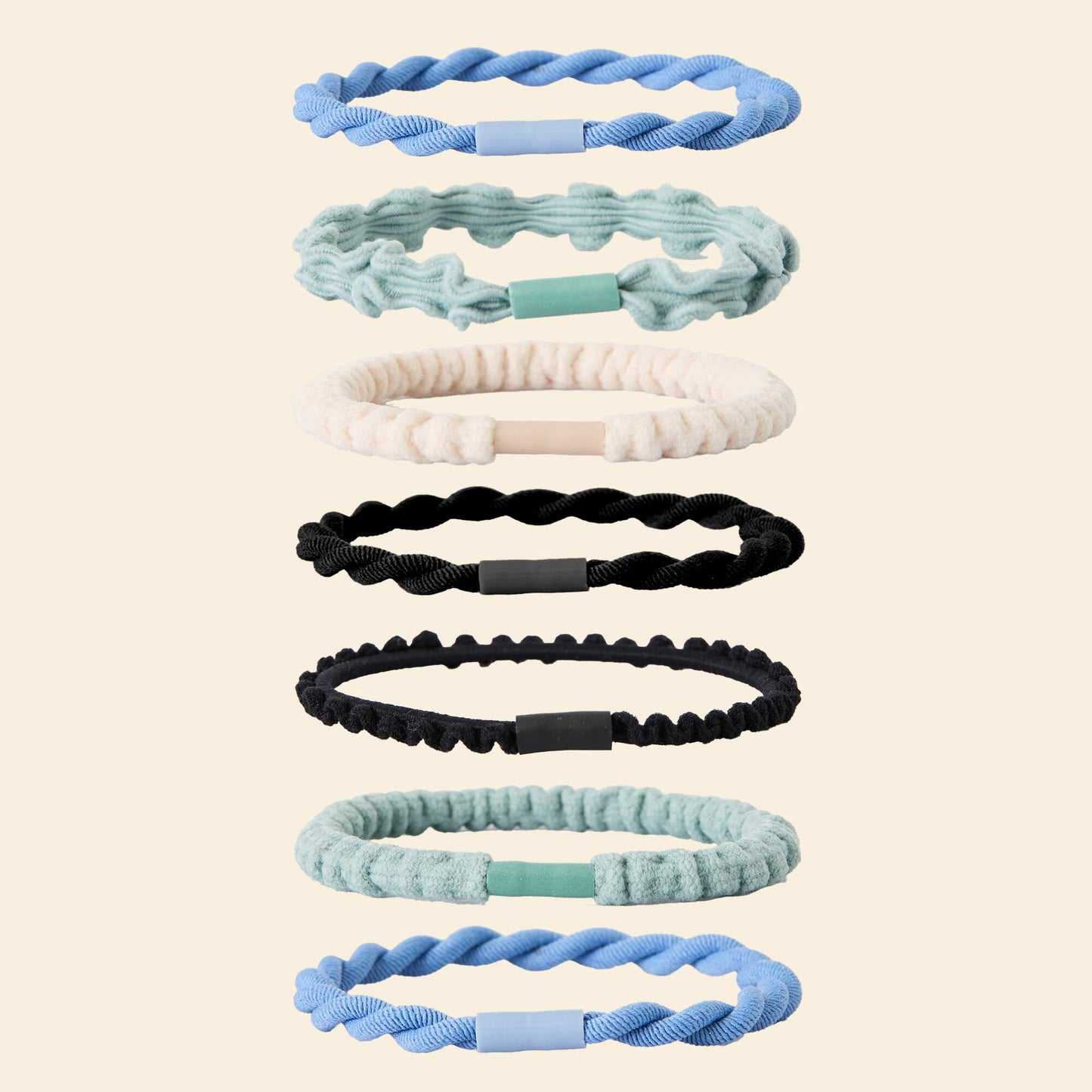 Pack de 7 gomas para el pelo VERDE