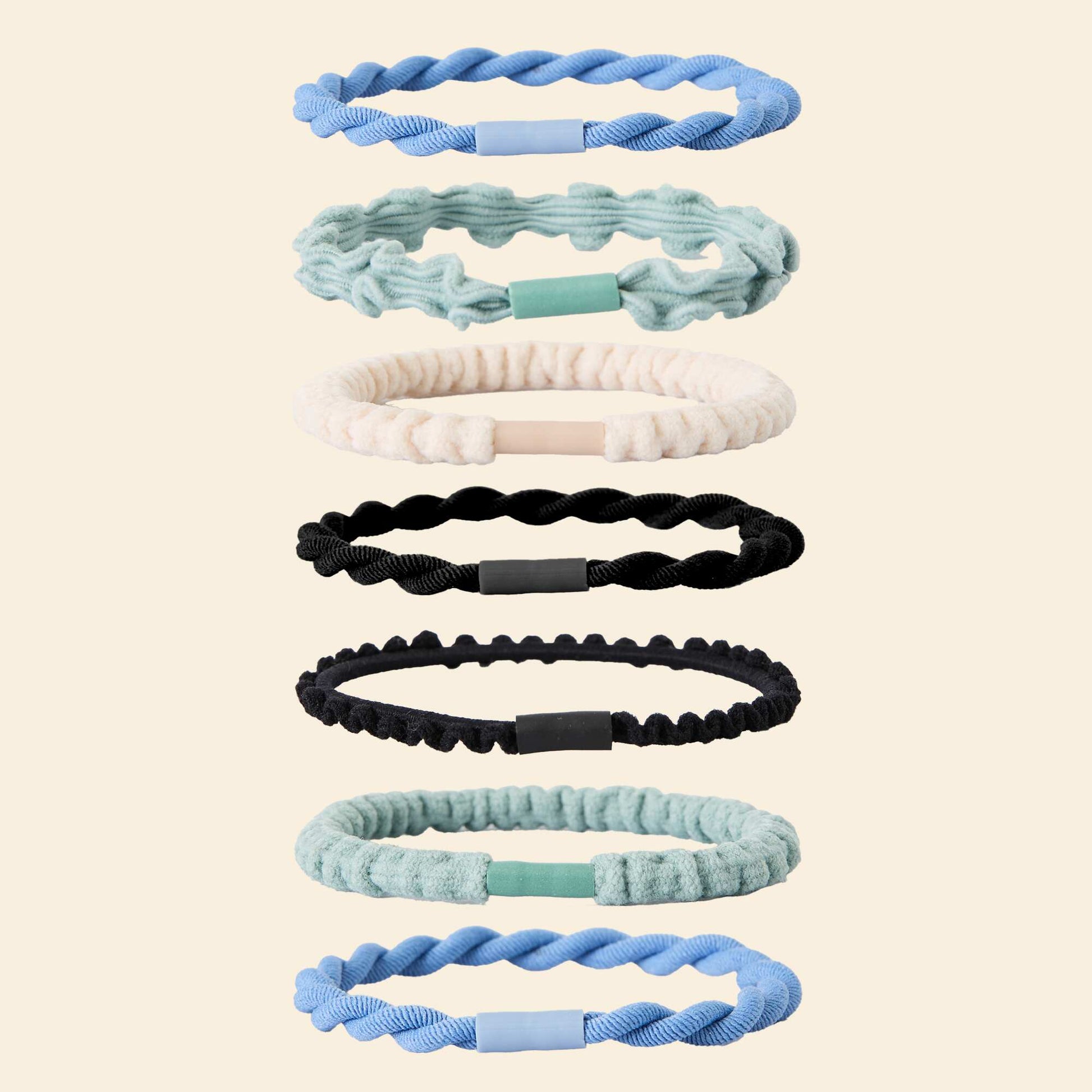 Pack de 7 gomas para el pelo VERDE