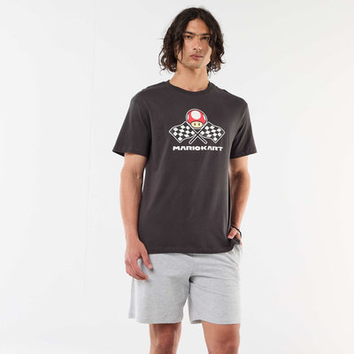 Camiseta de algodón 'Nintendo' 'Mario Kart' 'Toad' GRIS