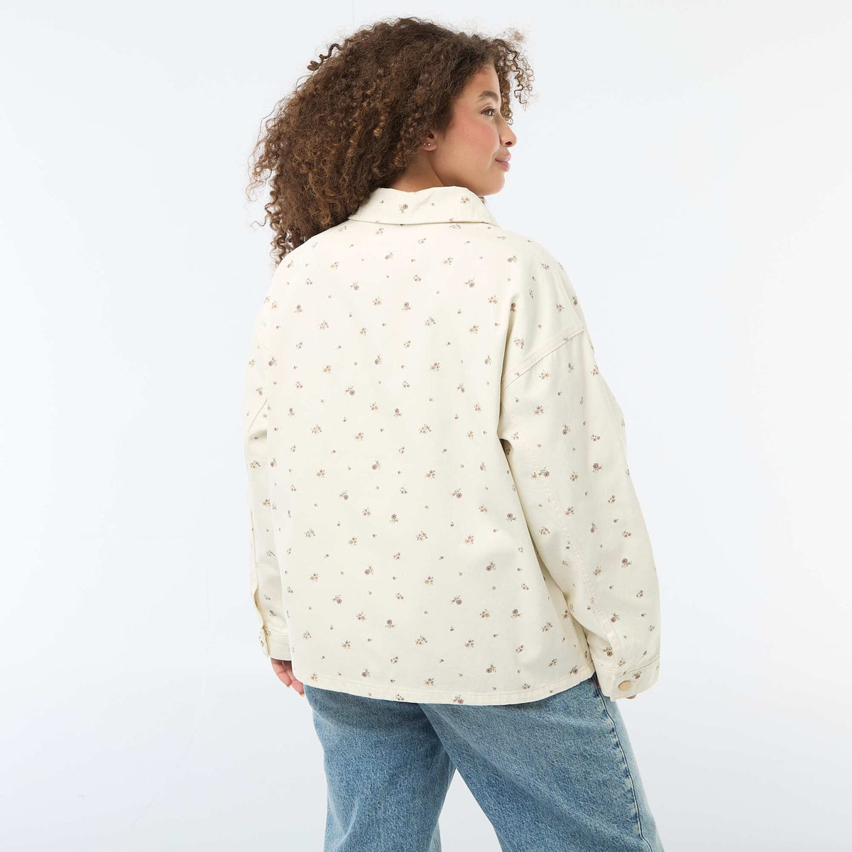 Sobrecamisa de twill con 2 bolsillos de parche BLANCO