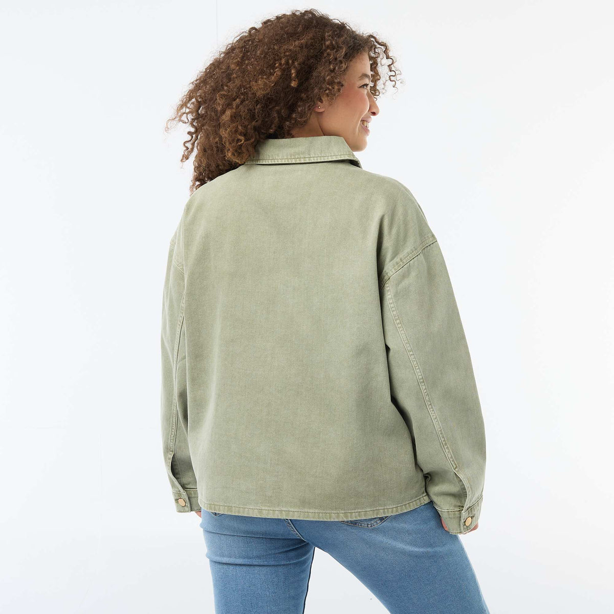 Sobrecamisa de twill con 2 bolsillos de parche KAKI