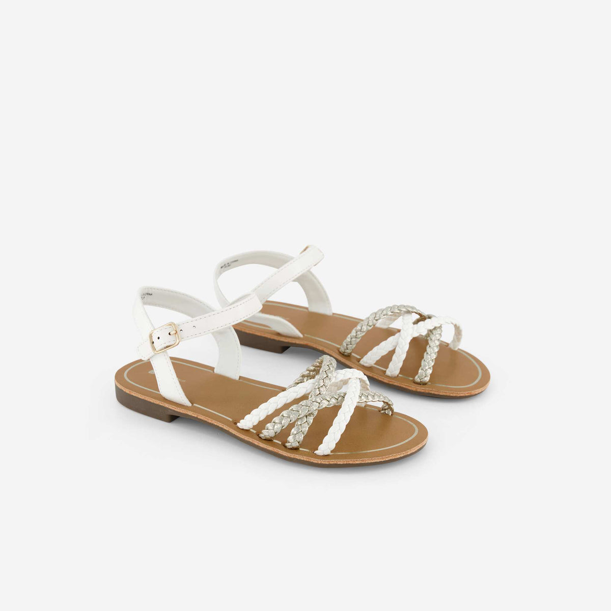 Sandalias con múltiples tiras trenzadas BLANCO