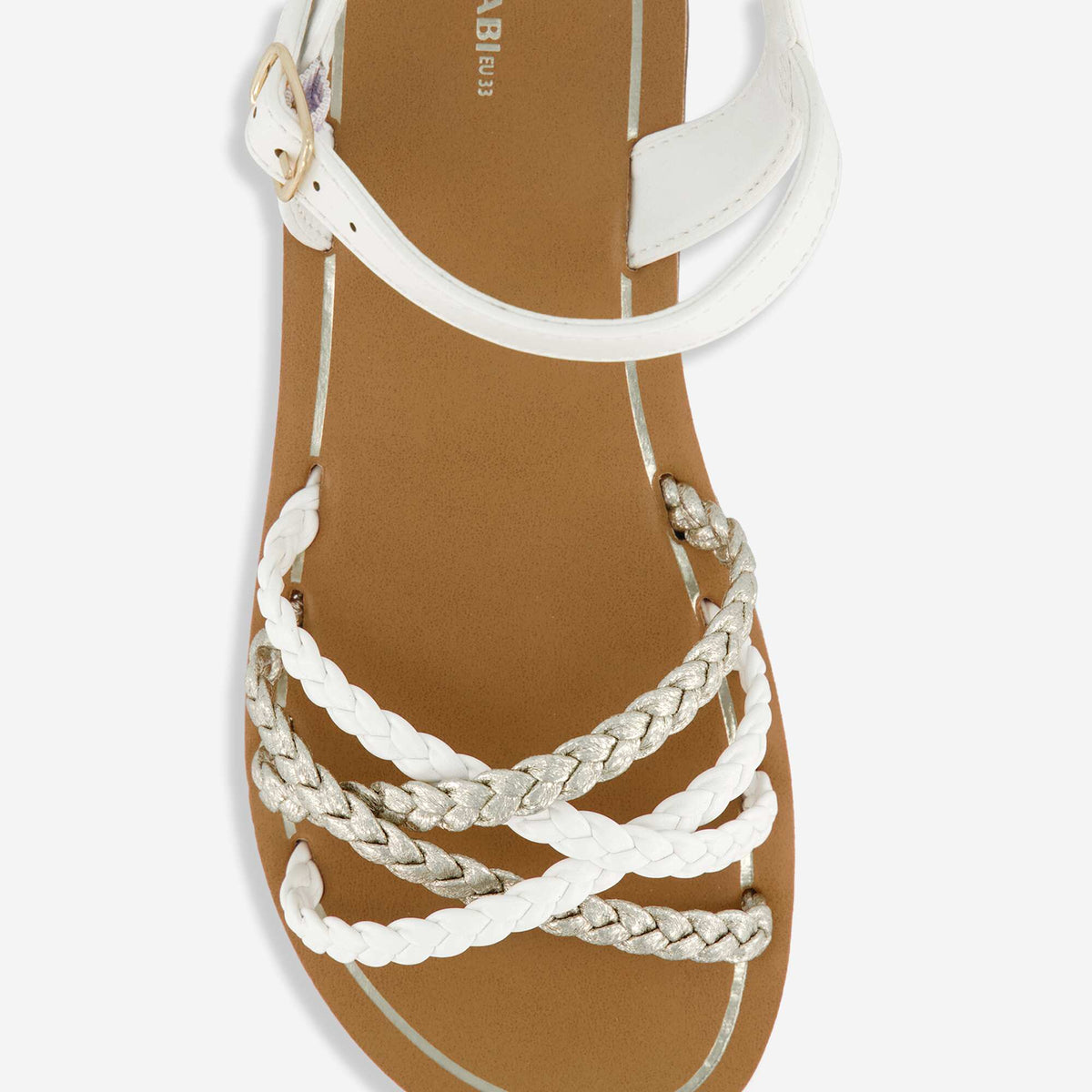 Sandalias con múltiples tiras trenzadas BLANCO
