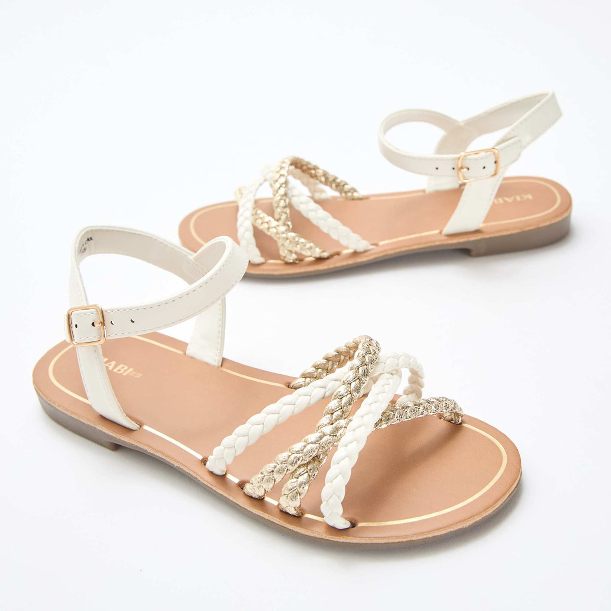 Sandalias con múltiples tiras trenzadas BLANCO