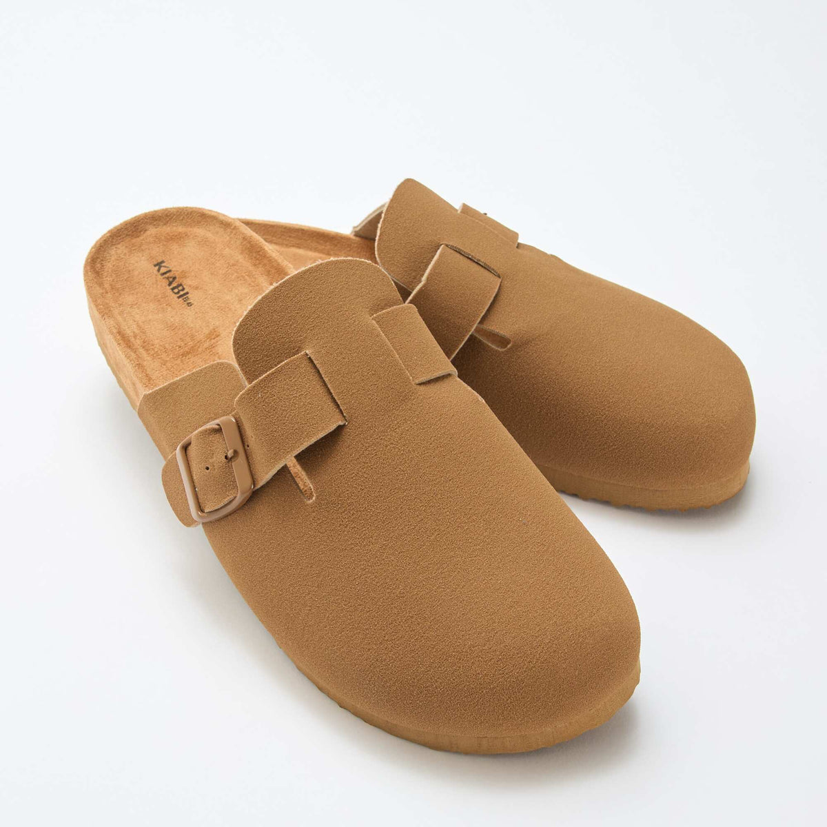Zuecos mules efecto ante MARRON