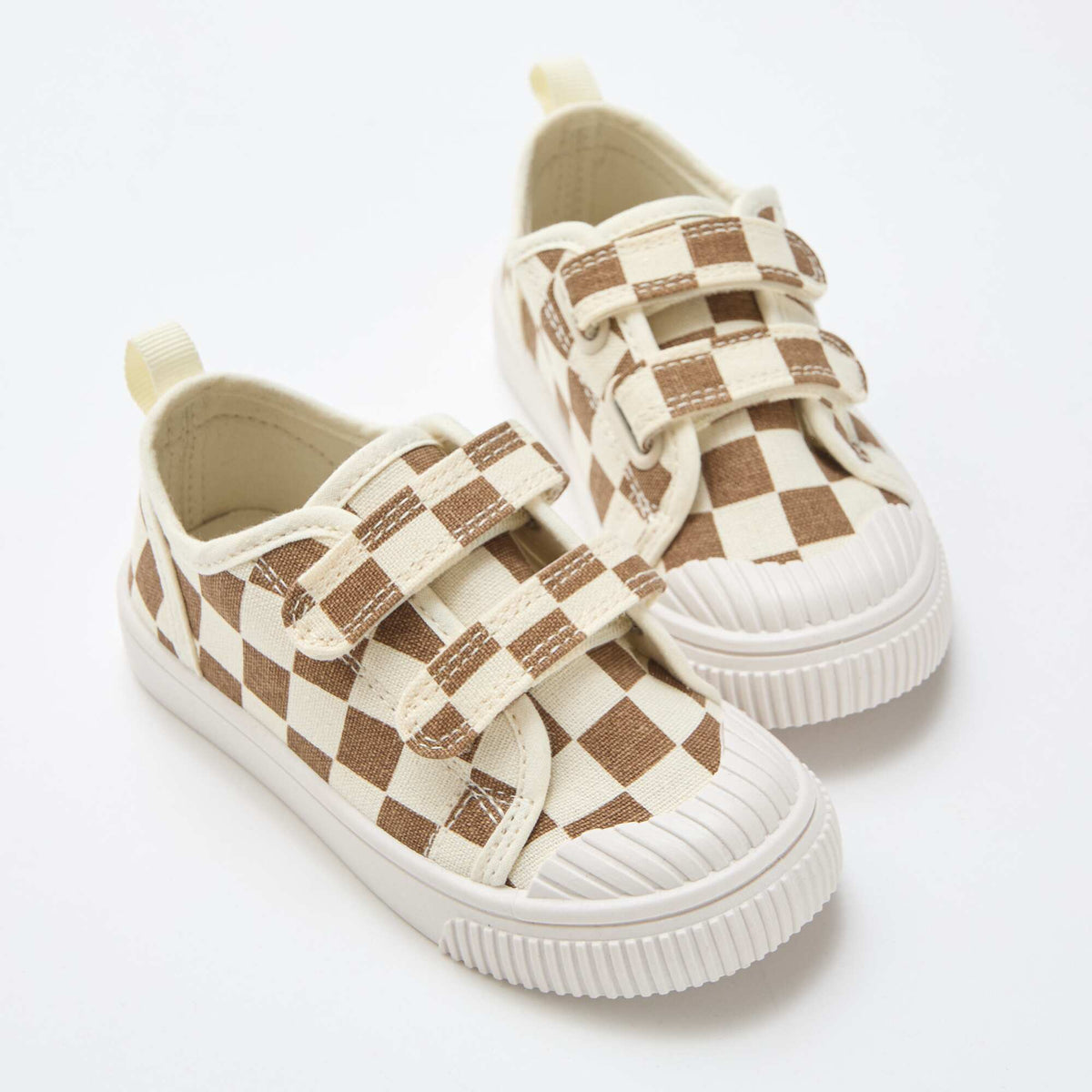 Zapatillas de lona con cierre adherente MARRON