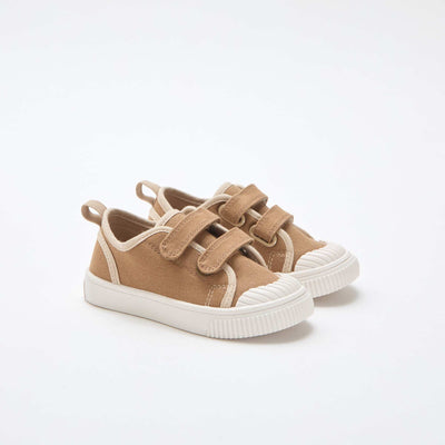 Zapatillas de lona con velcro MARRON