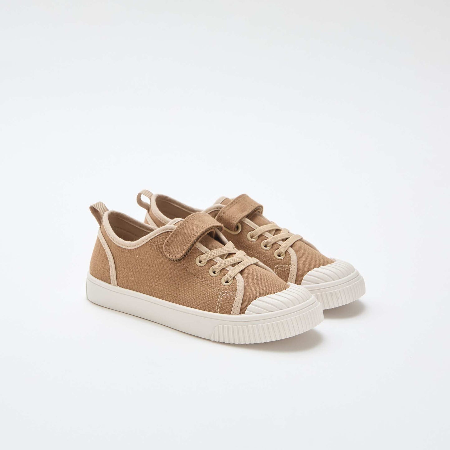 Zapatillas de lona con velcro MARRON
