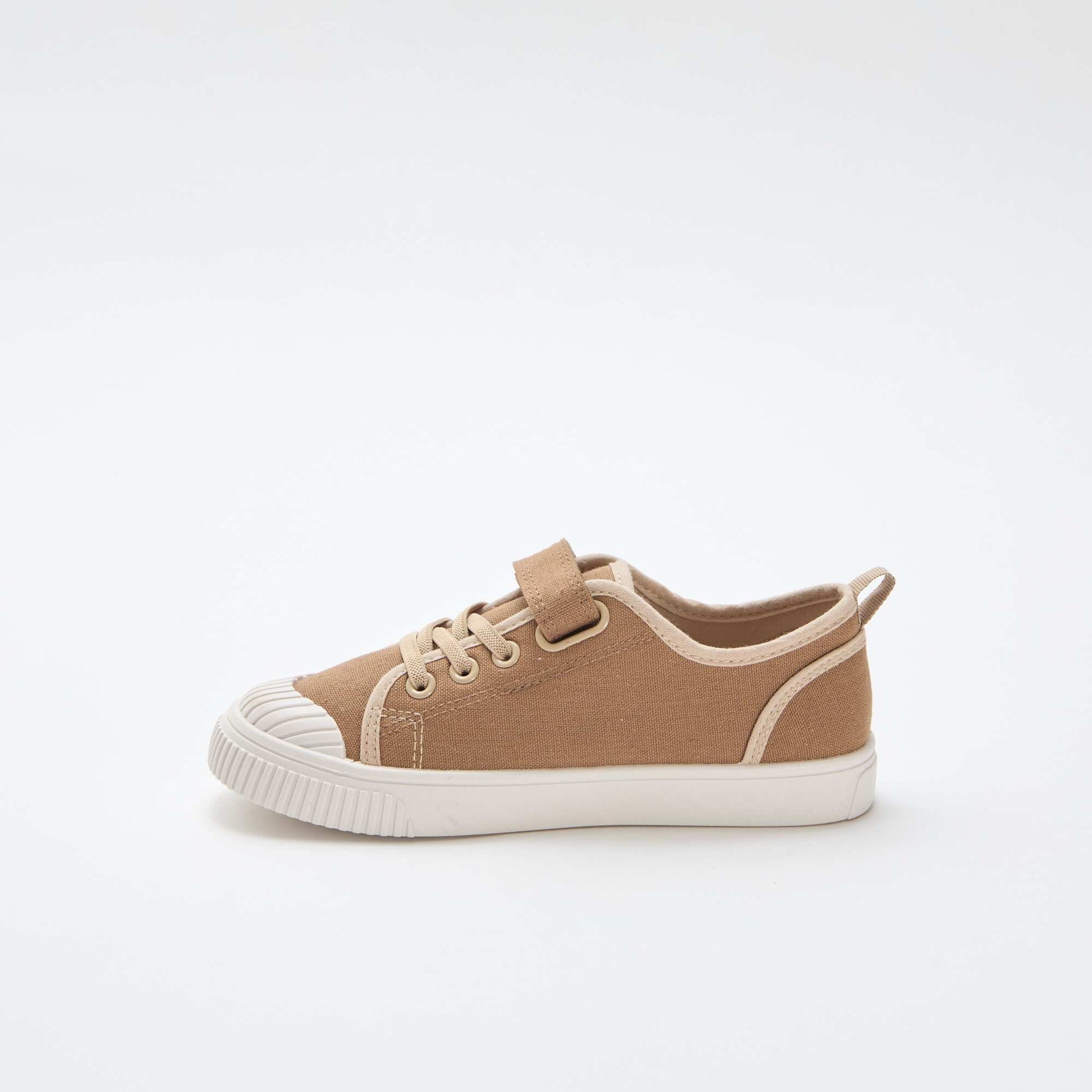 Zapatillas de lona con velcro MARRON