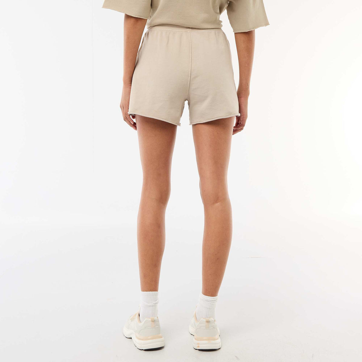 Pantalón corto de felpa liso BEIGE
