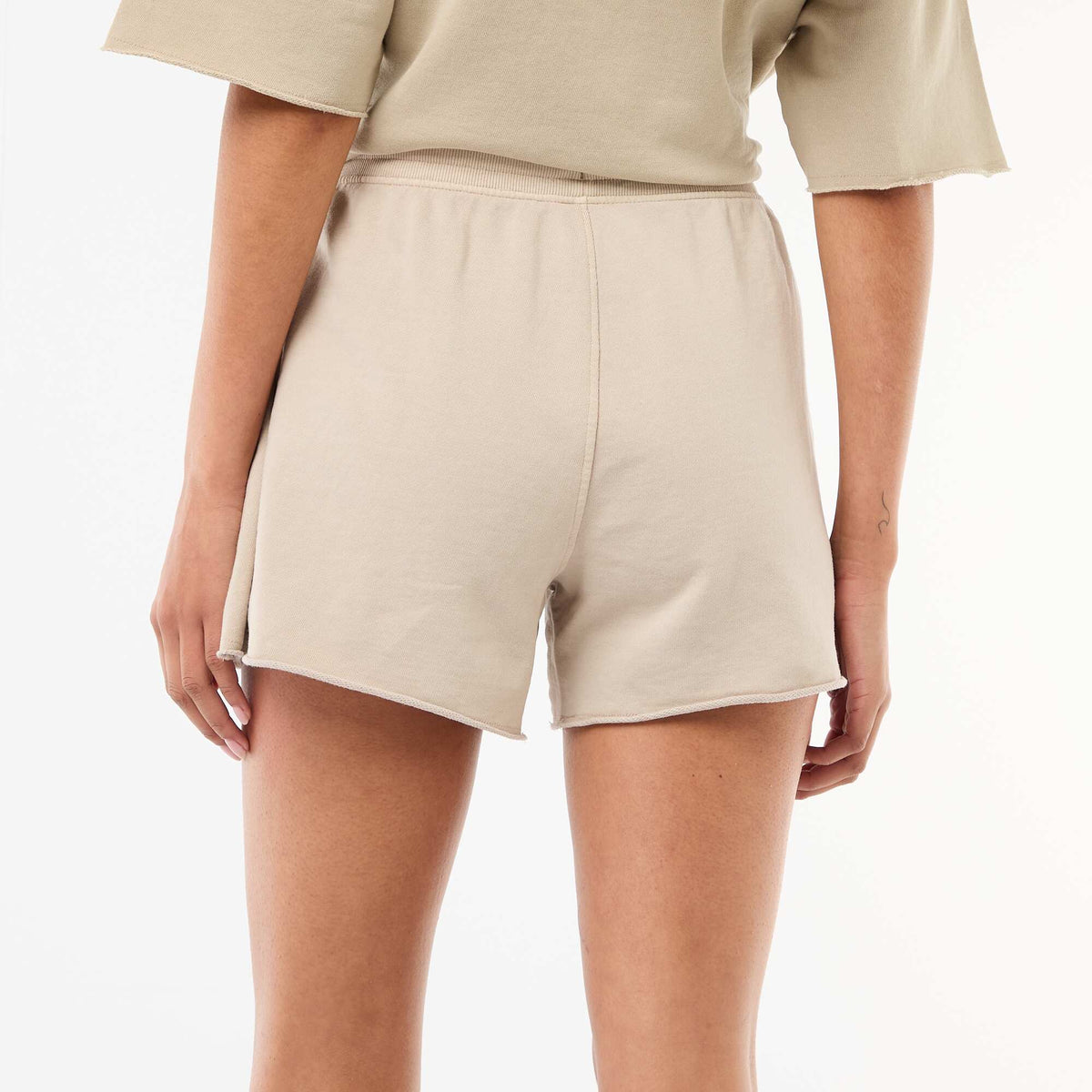 Pantalón corto de felpa liso BEIGE