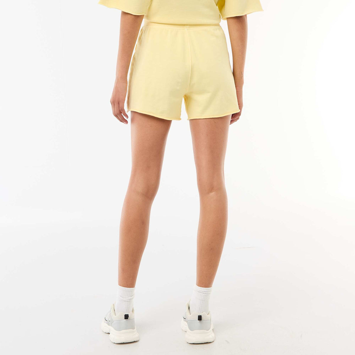 Pantalón corto de felpa liso AMARILLO