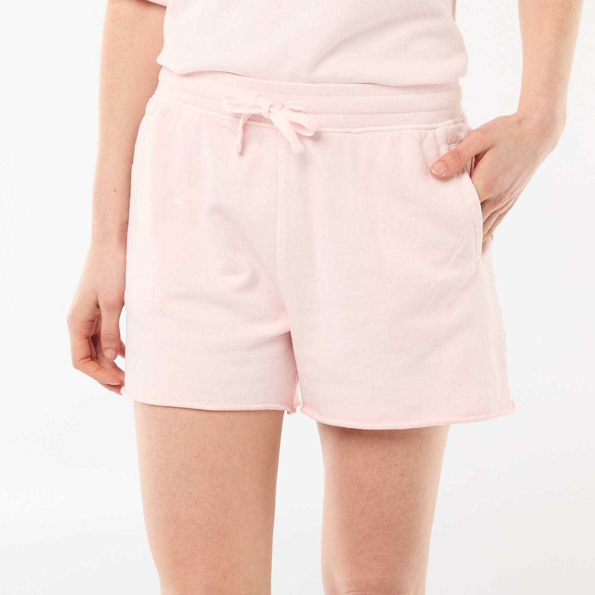 Pantalón corto de felpa liso ROSA