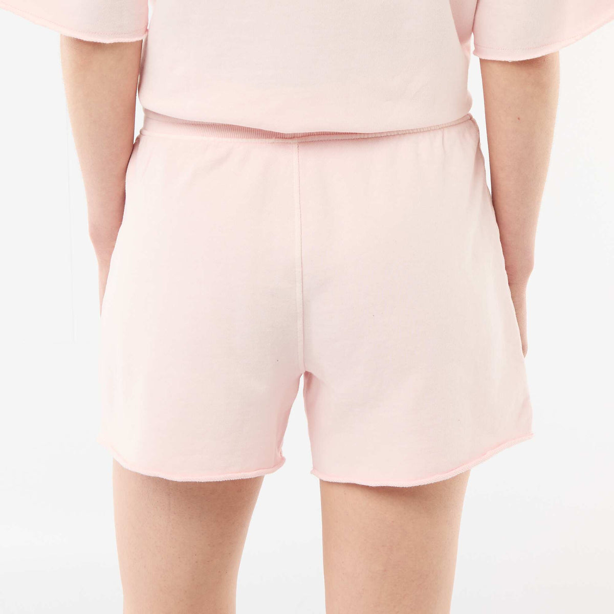 Pantalón corto de felpa liso ROSA
