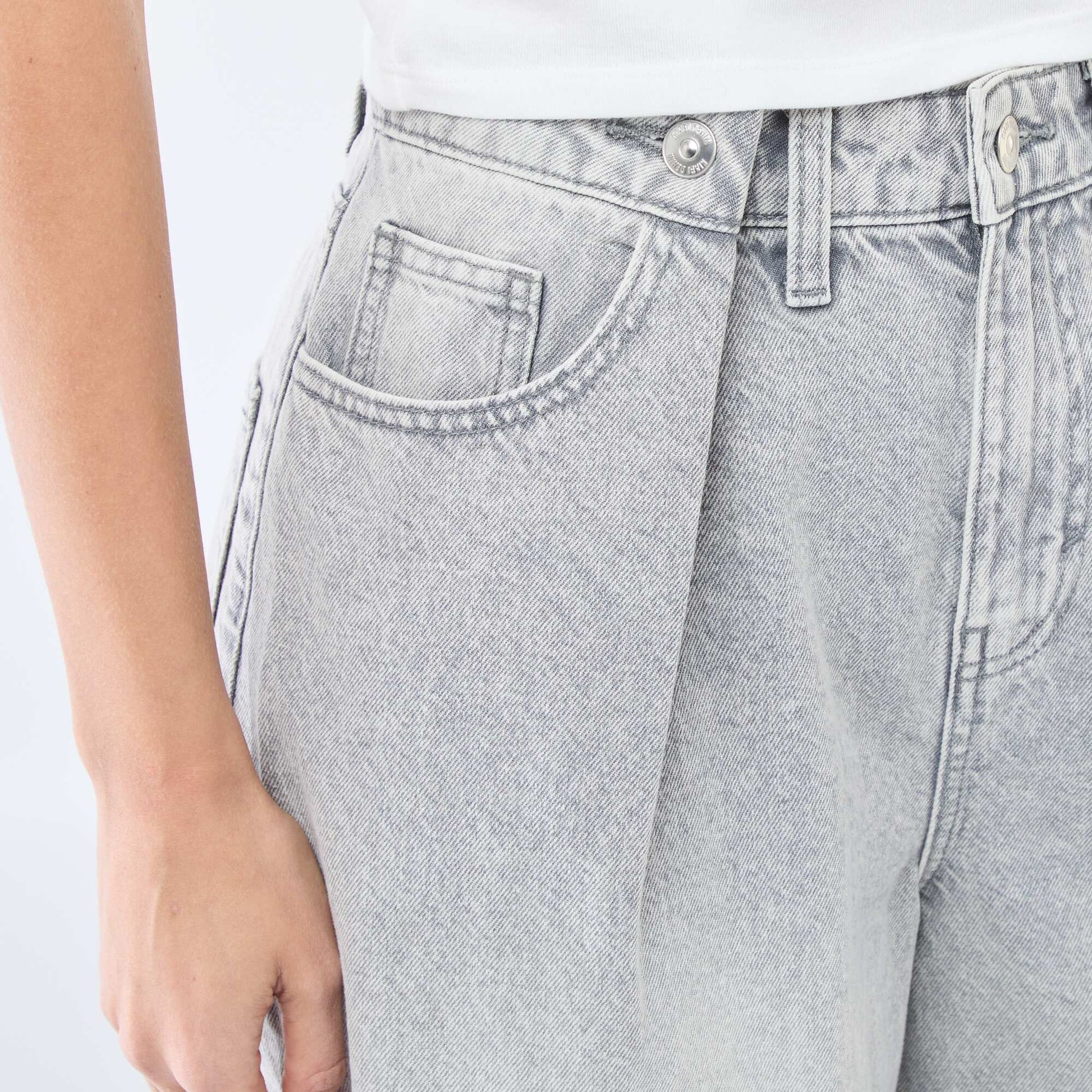 Jean wide leg de tiro alto GRIS