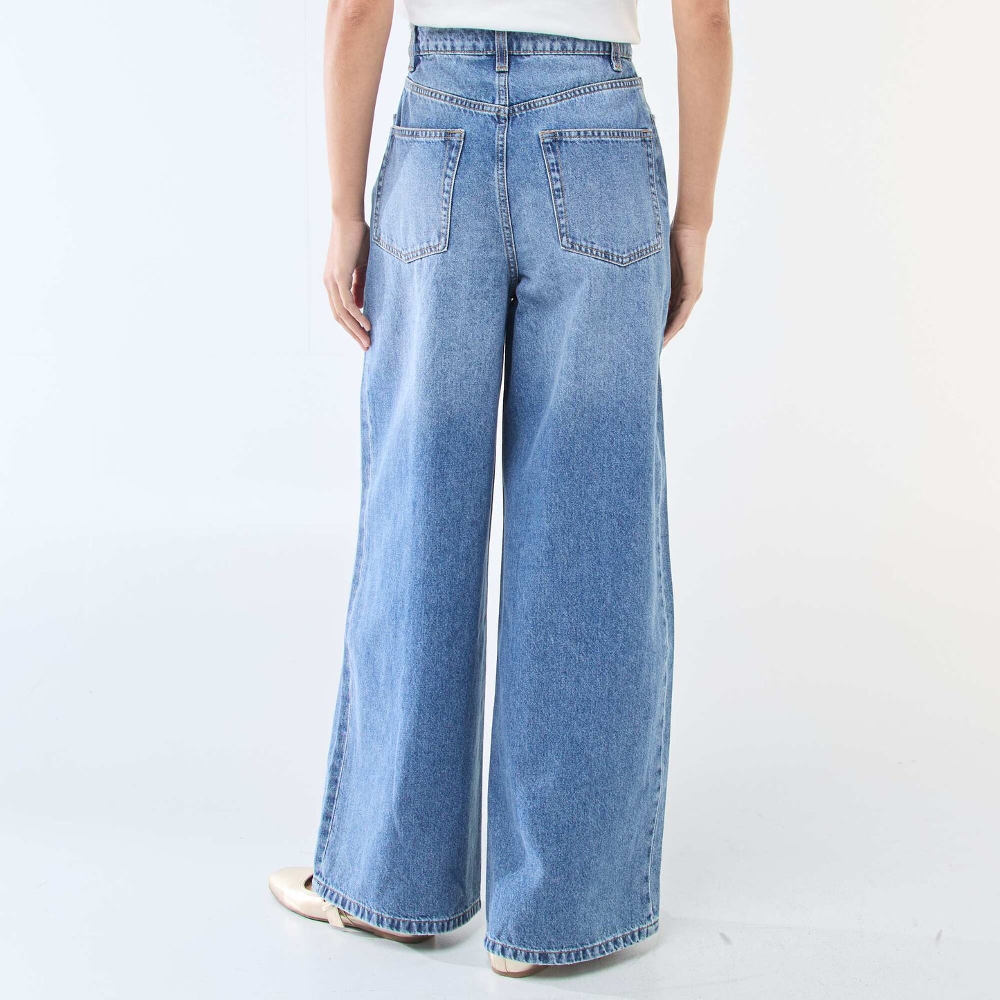 Jean wide leg de tiro alto AZUL