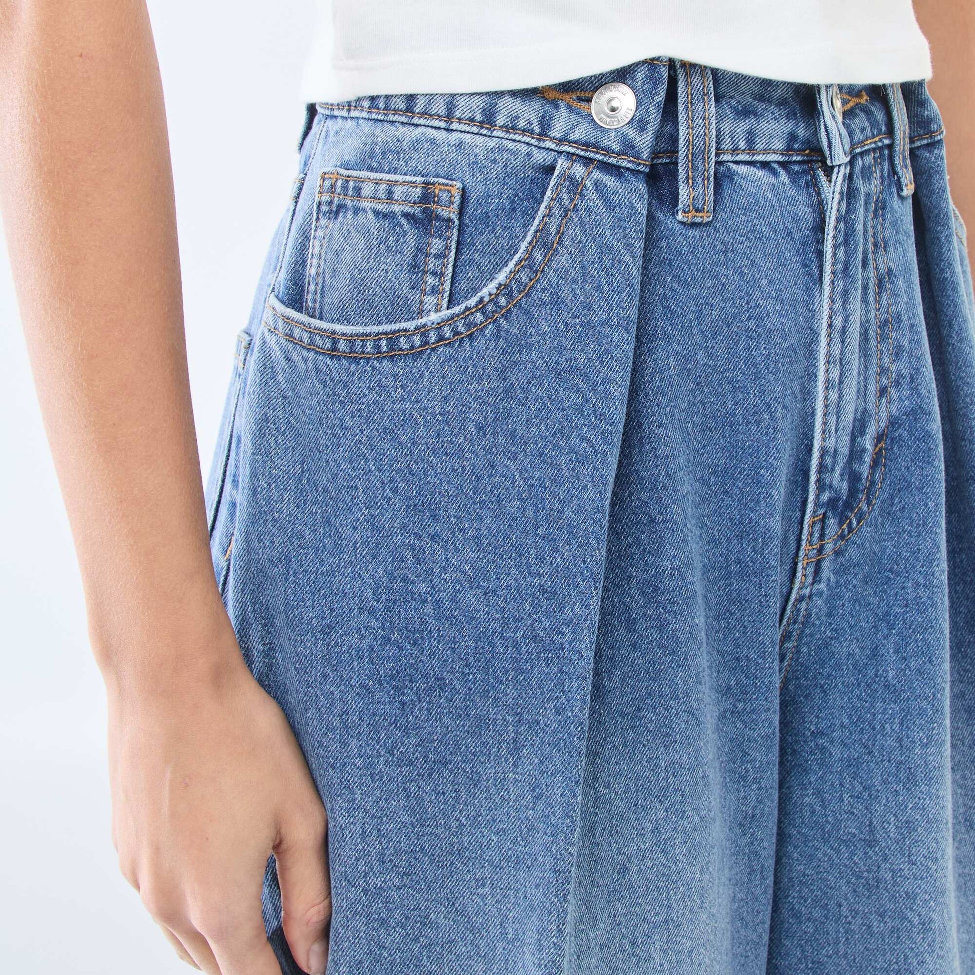 Jean wide leg de tiro alto AZUL