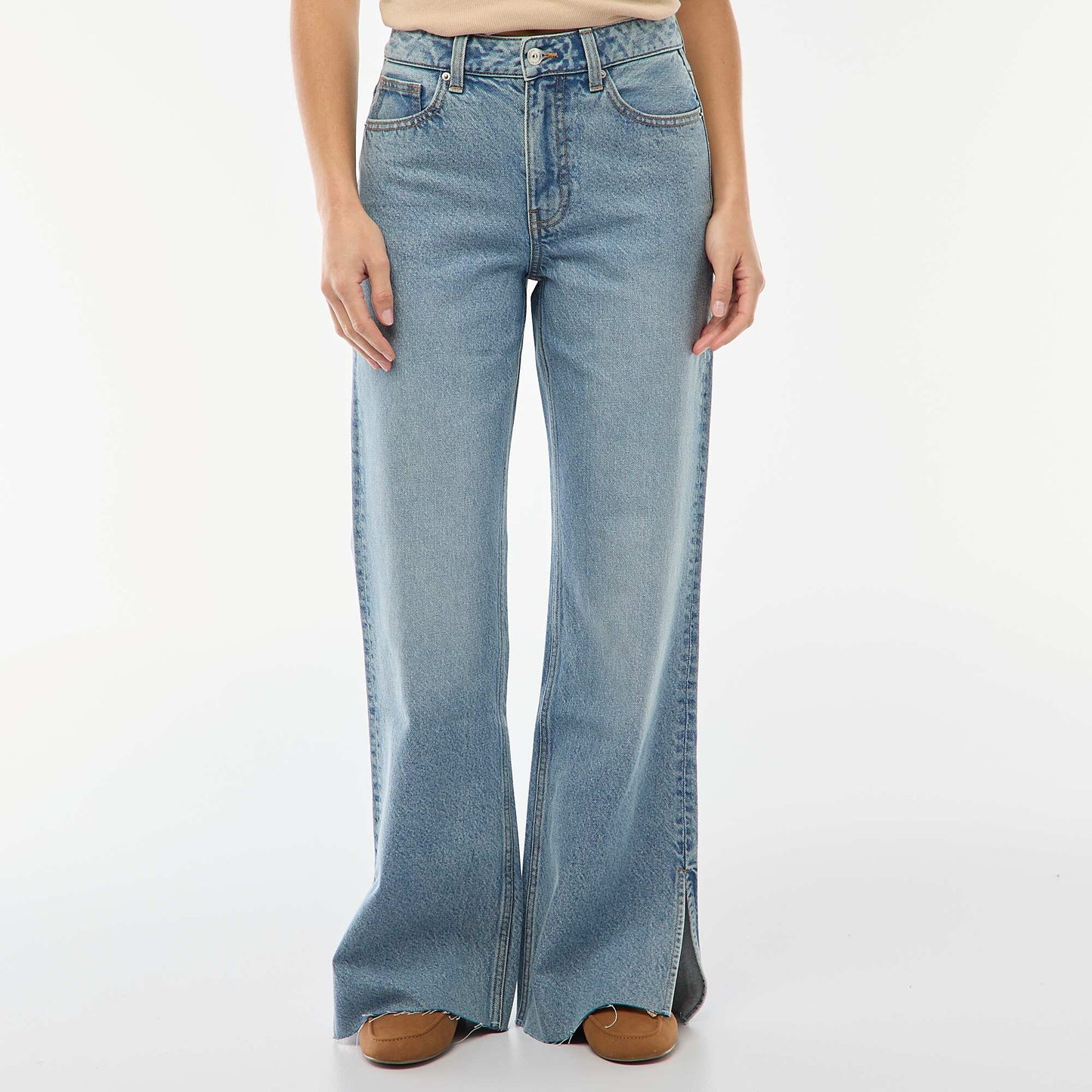 Jean de tiro alto corte flare/bootcut AZUL