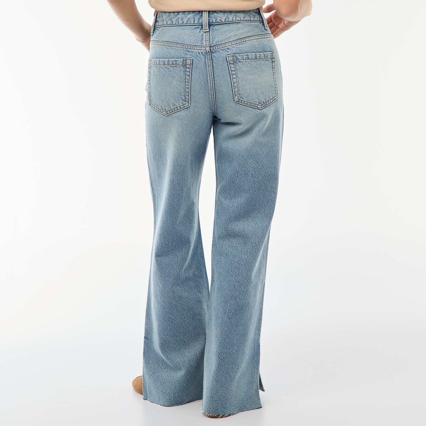 Jean de tiro alto corte flare/bootcut AZUL