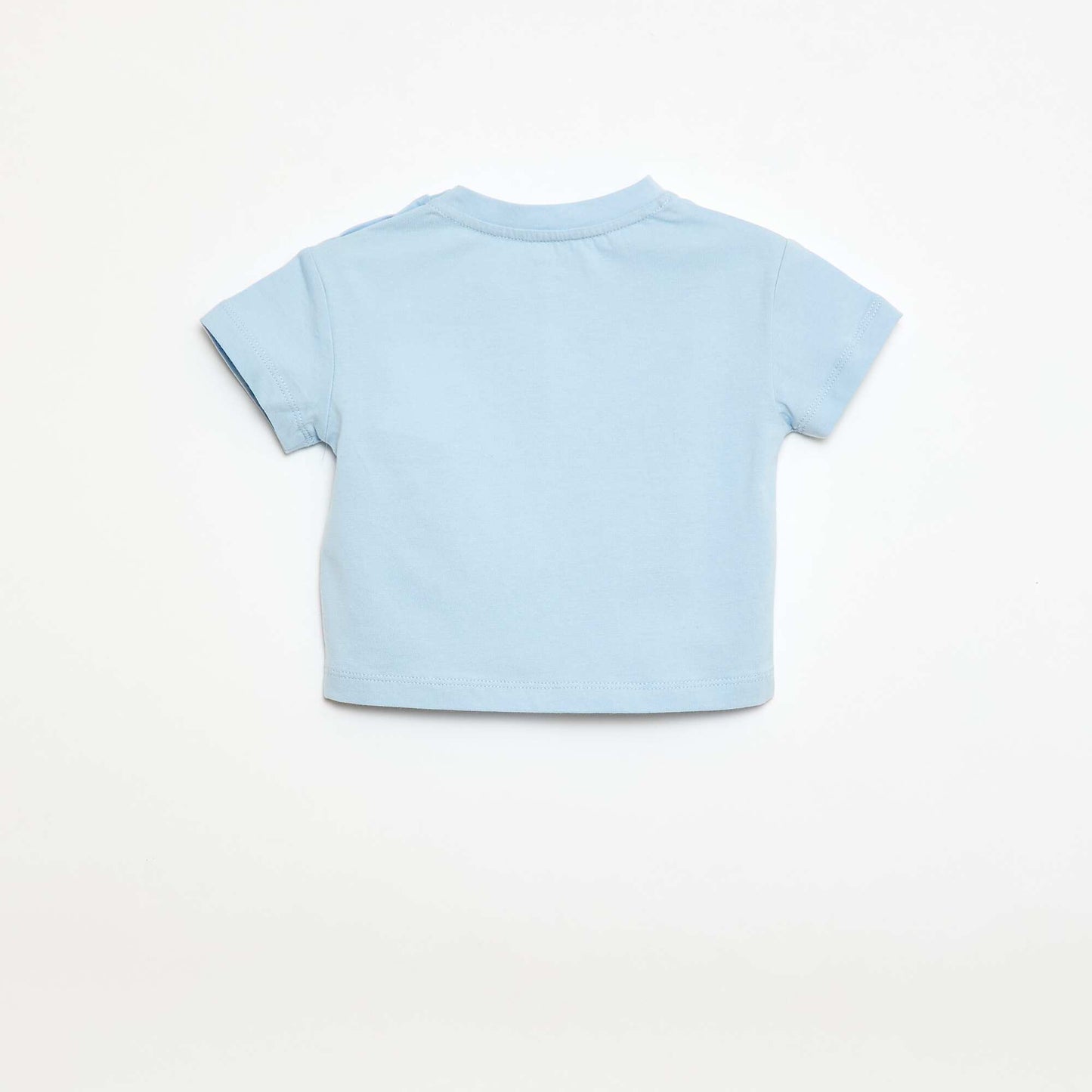 Camiseta de punto de manga corta con lazos decorativos AZUL