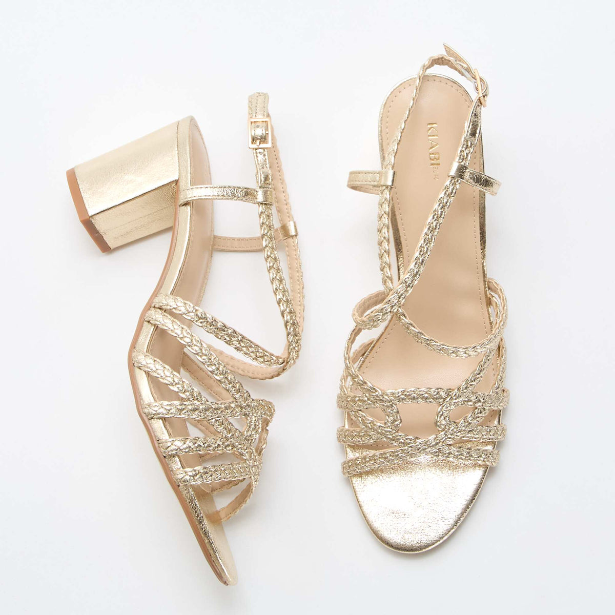 Sandalias de ceremonia doradas con tacón AMARILLO