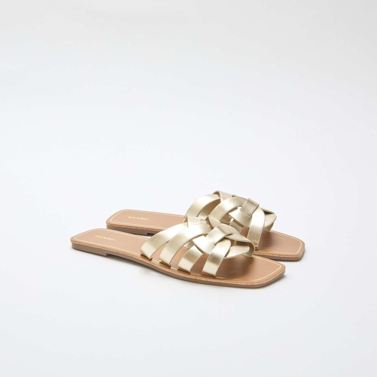 Sandalias de tiras doradas AMARILLO