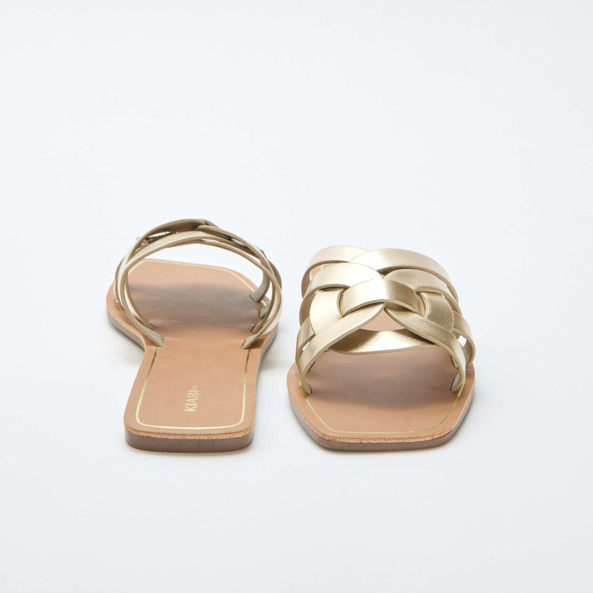 Sandalias de tiras doradas AMARILLO